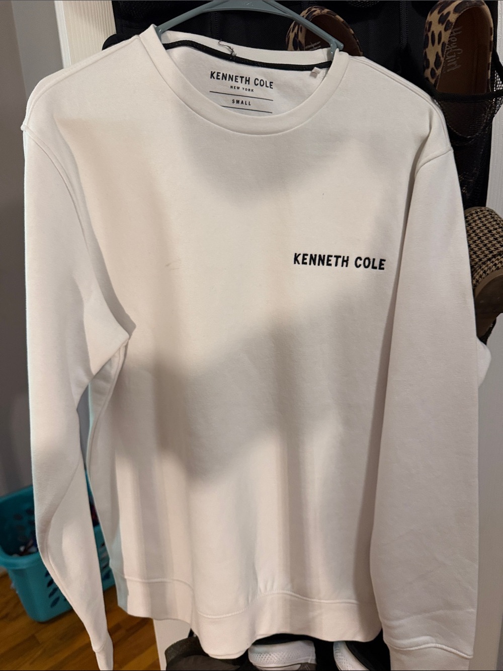 *Shadow on Pic* Kenneth Cole White Crewneck with Black Logo